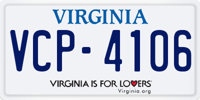 VA license plate VCP4106