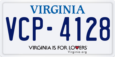 VA license plate VCP4128