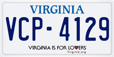 VA license plate VCP4129