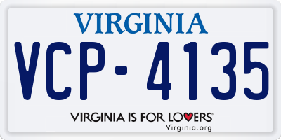 VA license plate VCP4135
