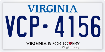 VA license plate VCP4156