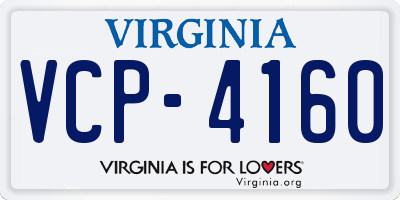 VA license plate VCP4160