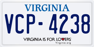 VA license plate VCP4238