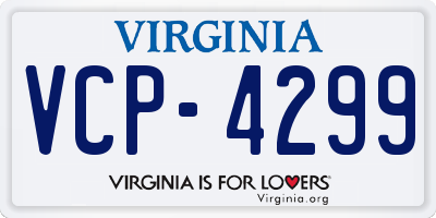 VA license plate VCP4299