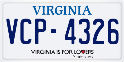 VA license plate VCP4326