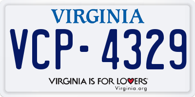 VA license plate VCP4329