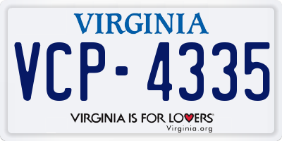 VA license plate VCP4335