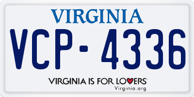 VA license plate VCP4336