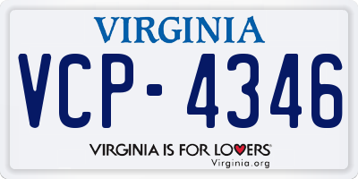 VA license plate VCP4346