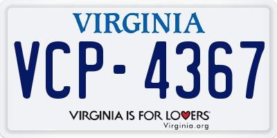 VA license plate VCP4367