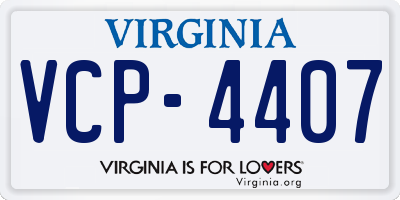 VA license plate VCP4407
