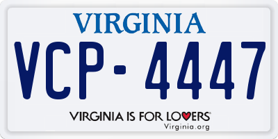 VA license plate VCP4447