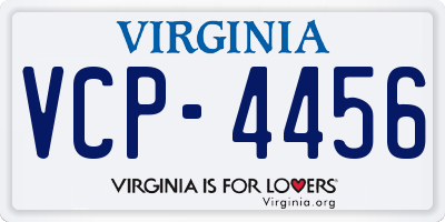 VA license plate VCP4456