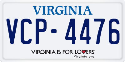 VA license plate VCP4476