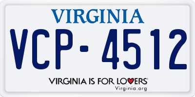 VA license plate VCP4512
