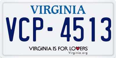 VA license plate VCP4513