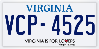 VA license plate VCP4525