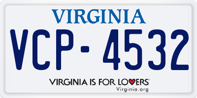 VA license plate VCP4532