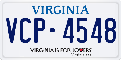 VA license plate VCP4548