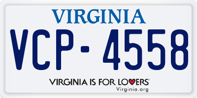 VA license plate VCP4558