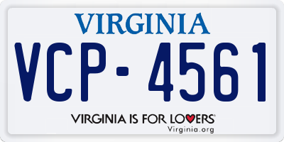VA license plate VCP4561