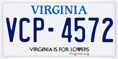 VA license plate VCP4572