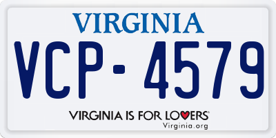 VA license plate VCP4579