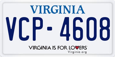 VA license plate VCP4608