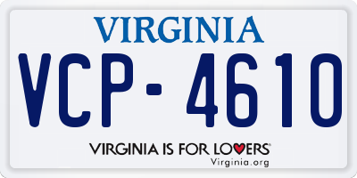 VA license plate VCP4610