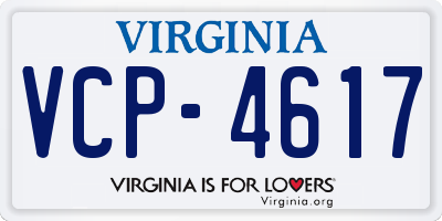 VA license plate VCP4617