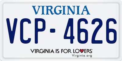 VA license plate VCP4626