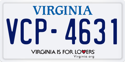 VA license plate VCP4631
