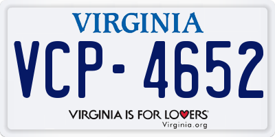VA license plate VCP4652
