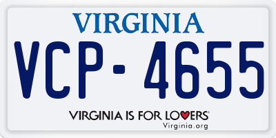 VA license plate VCP4655