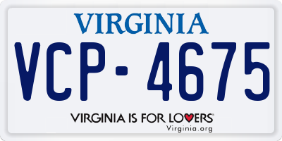 VA license plate VCP4675