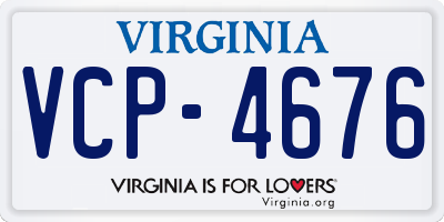 VA license plate VCP4676