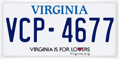 VA license plate VCP4677