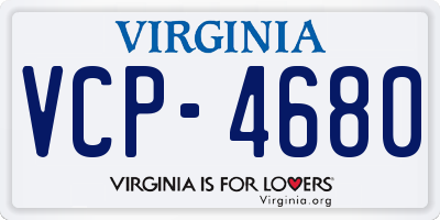VA license plate VCP4680