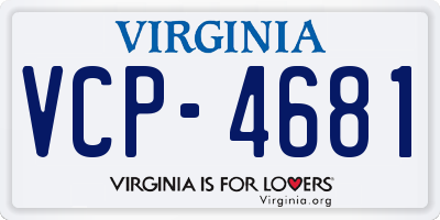 VA license plate VCP4681