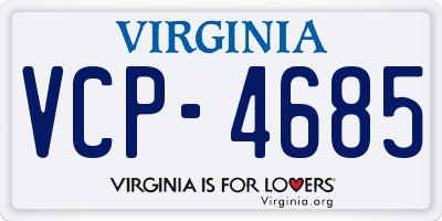 VA license plate VCP4685