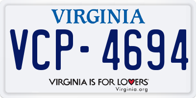VA license plate VCP4694