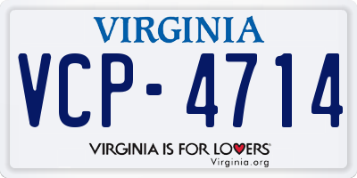 VA license plate VCP4714