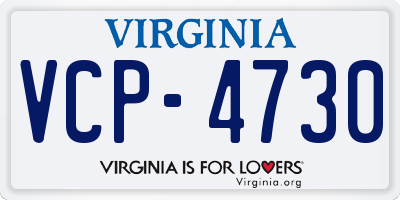 VA license plate VCP4730