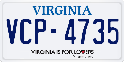 VA license plate VCP4735