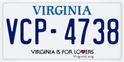 VA license plate VCP4738