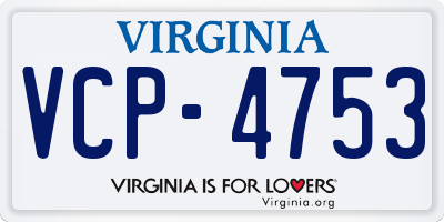 VA license plate VCP4753