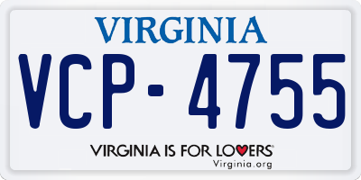 VA license plate VCP4755