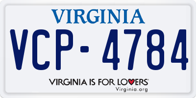VA license plate VCP4784