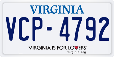 VA license plate VCP4792