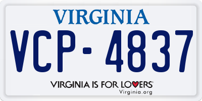 VA license plate VCP4837